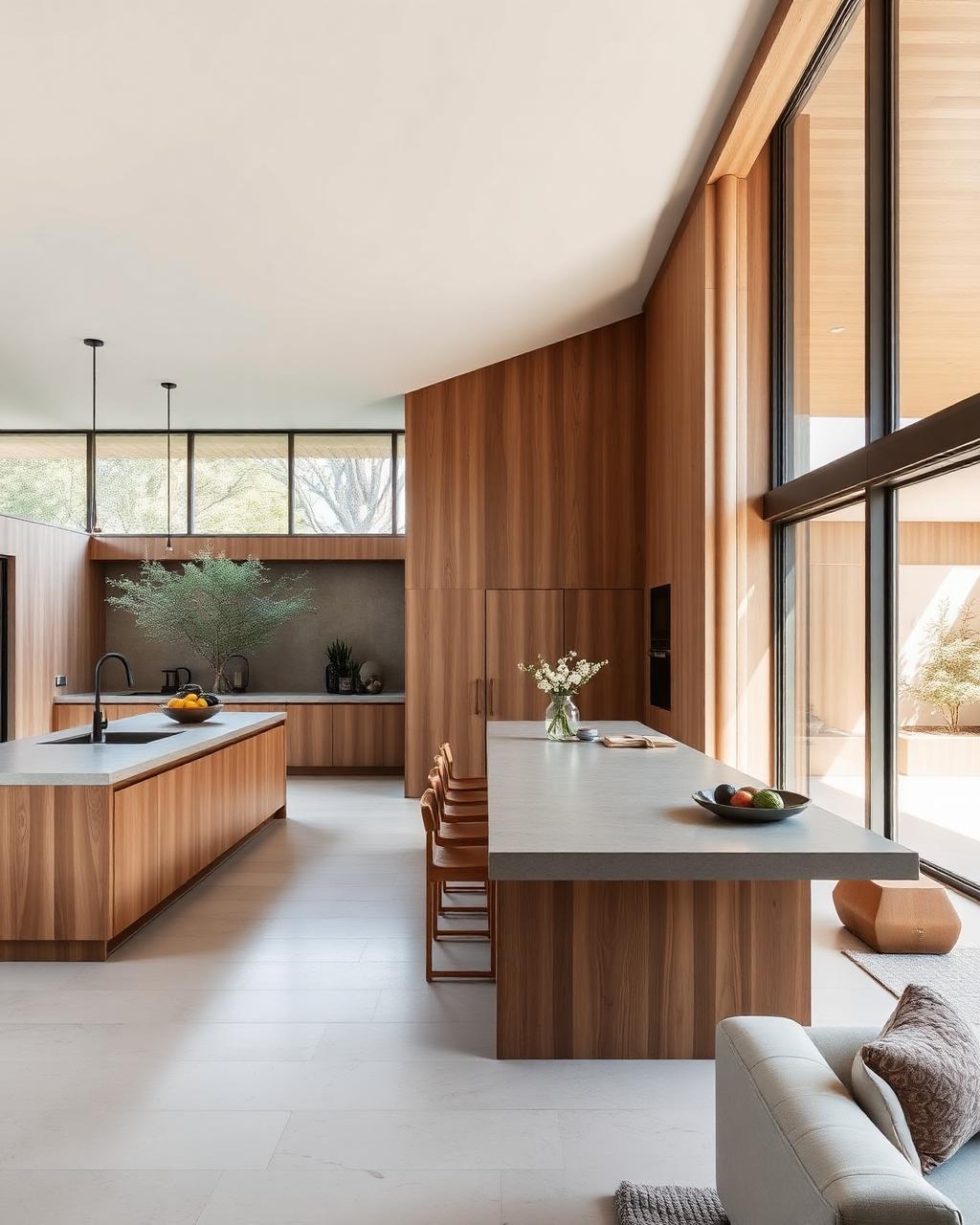 Blurred contemporary open-plan interior preview