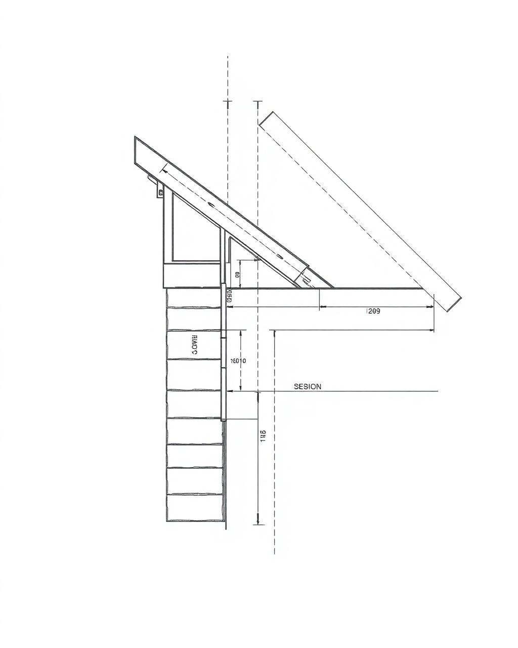 Blurred architectural construction detail sheet