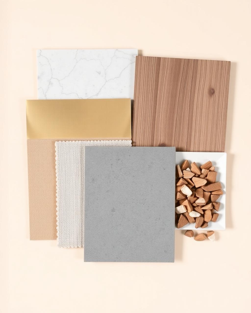 Blurred material sample board preview